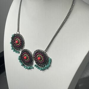 boho trendy necklace costume jewelry boho bohemian trendy FLAW see pix